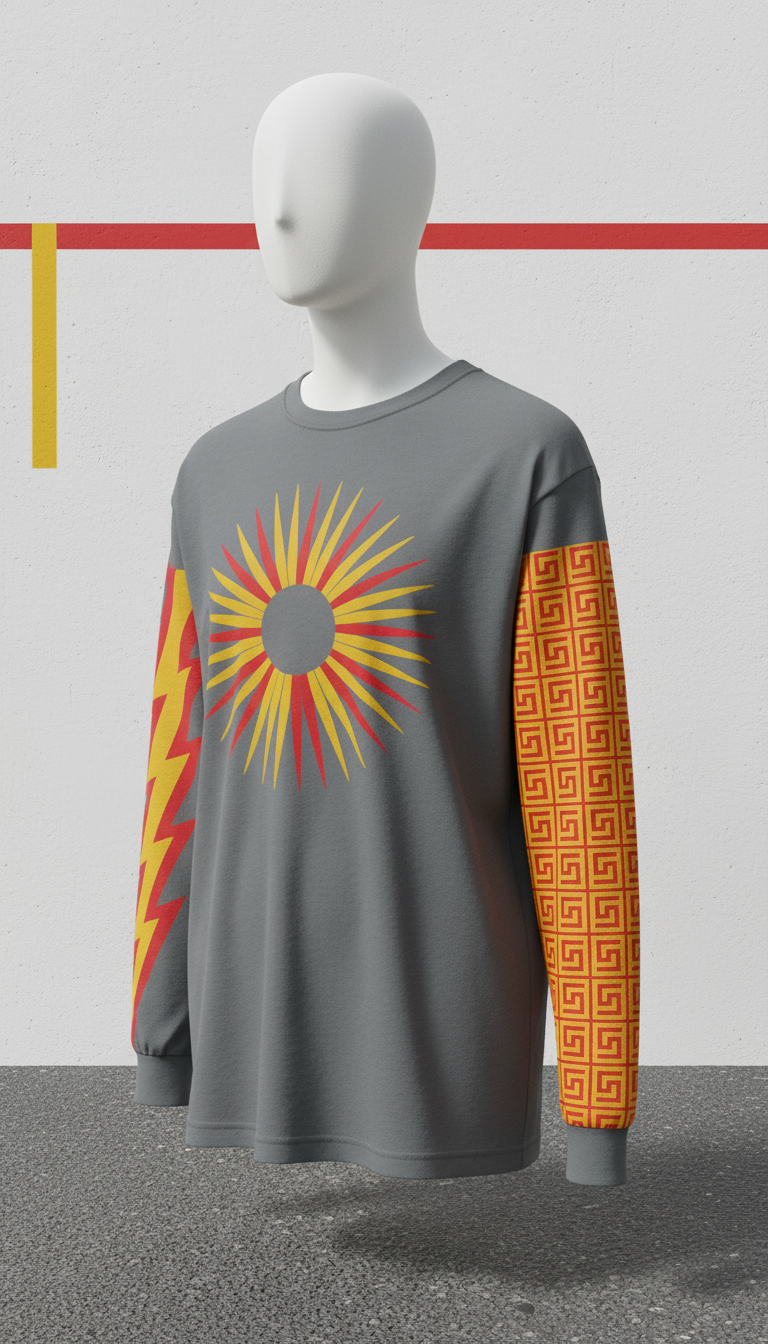 Concrete Grey Long Sleeve with Sleeve Graphics