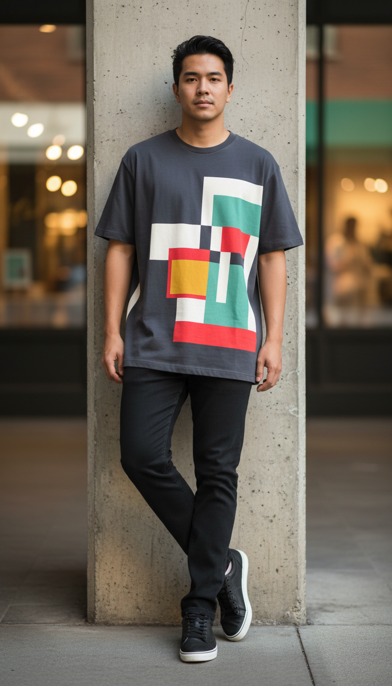Relaxed-Fit Tee Statement Print
